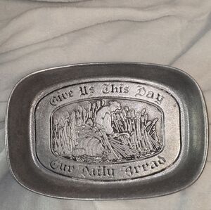 Vintage Wilton "Give Us This Day Our Daily Bread" Bread Server Plate Harvest